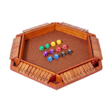 Maxbell Dice Board Game Traditional Family Bar Tabletop with Dices Home Puzzle Game brown