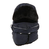 Maxbell Mens Ladies Trapper Plain Russian Winter Warm Hat Cap with Mask Dark Blue