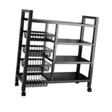 Maxbell Storage Shelves with Wheels Metal Shelving Rack for Basement Bathroom Pantry 115cmx135cm