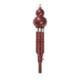 Maxbell Gourd Hlute C Key Wind Instrument Hulusi Flute for Household Practicing Show Red Bronze