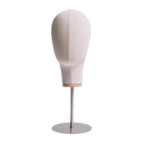 Maxbell Mannequin Head Model 43cm Tall Stainless Steel Base for Barbershop Practical Beige