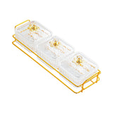Maxbell Divided Serving Dishes Nut and Candy Serving Tray for Candy Appetizer Snacks 3 Grid Clear