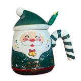 Maxbell Christmas Ceramic Mug Tea Cup Festival with Handle Breakfast Mug Novelty Mug Green