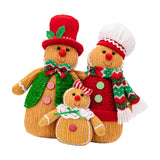 Maxbell 3x Gingerbread Man Plush Toy Soft Toy for Children Kids Christmas Tree Gifts