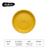 Maxbell Camping Dish Stainless Steel Lightweight Dinner Dish for Hiking Travel Beach Yellow