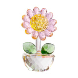 Maxbell Glass Sunflower Figurine Small Sunflower Ornament for Valentine's Day Office pink