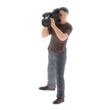 Maxbell 2pcs Mini 1/87 Photographer People Model Doll Layout Scenery Accessories