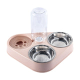Maxbell Automatic Pet Feeder Drinking Compact Cats Feeder for Puppy Bunny Pink