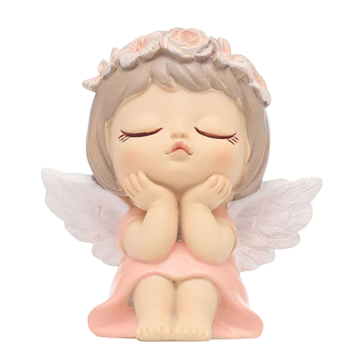 Angel Figurine Car Dashboard Ornament Cake Topper for Entrance Decor Pink