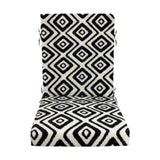 Maxbell Outdoor High Back Patio Chair Cushion Soft Chair Pad for Office Chair Garden Black White geometry