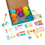 Maxbell Wooden Color Sorting Toy Educational Clip Beads Matching Game for Gifts Kids style A