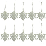 10pcs Christmas Fabric Snowflake Pendants Christmas Tree Ornaments White