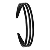 Maxbell Ladies Women Triple Row Headband for Make up, Sports Accessories PC Material Black