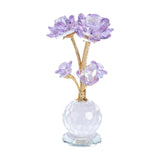 Maxbell Lotus Flower Figurine Centerpiece Collection for Cabinet Shelves Living Room Purple