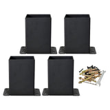 Maxbell Post Base Post Bracket Kit Solid Steel for Wood or Concrete Floors Versatile 4Pcs