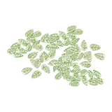 Maxbell 50Pcs Leaf Charms Decor Stylish Loose Beads for DIY Crafts Necklace Bracelet 1.1x1.8 cm Light Green
