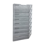 Maxbell 8 Pockets Wall File Holder Fashion Mail Paper Rack for Newspapers Mail files Silver
