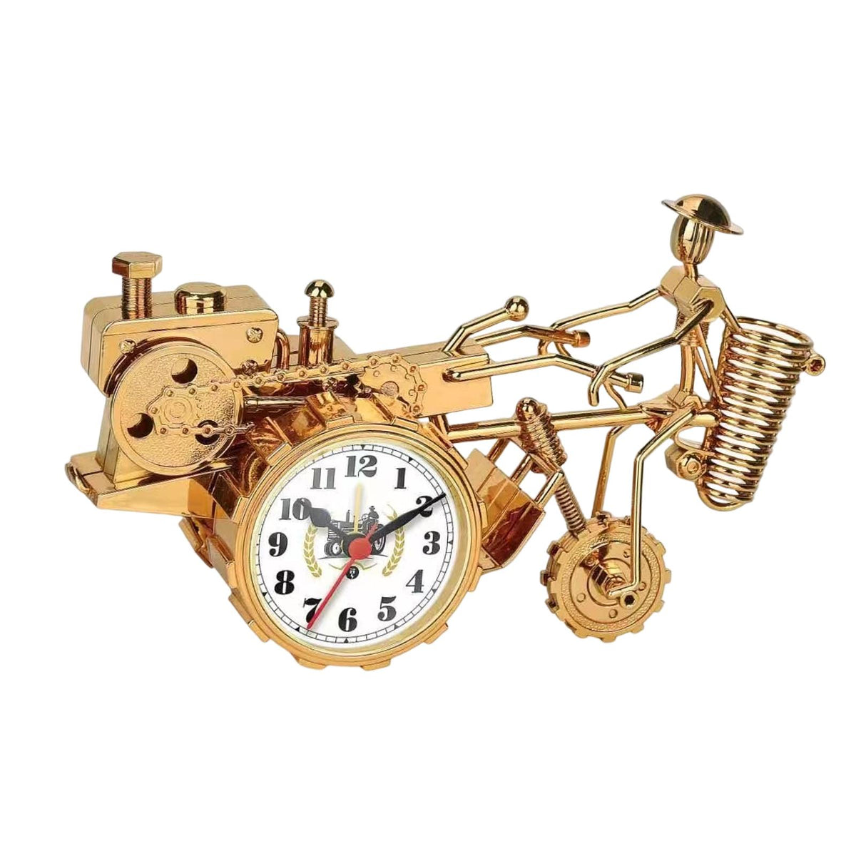 Maxbell Maxbell Rustic Desk Clock Tractor Model Dormitory Living Room for Kids Decorative Gold