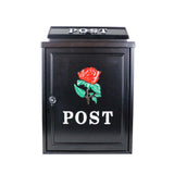 Maxbell Newspaper Holder Box Decorative Drop Box for Outside House Front Door Garden red rose black box