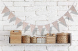 Maxbell Jute Burlap Fabric Bunting Banner Vintage Lace 11 Flags for Wedding Party