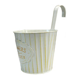 Maxbell Metal Hanging Flower Pot Garden Decoration Outdoor Railing Fence Hanging Pot Large White