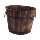 Maxbell Wooden Flower Pot with Handle Decorative Flowerpot for Bedroom Office Garden