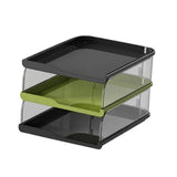 Maxbell Desktop File Sorter Organizer Desk Supplies Letter Organizer Document Holder Black Green 3 Tier