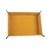 Maxbell Folding Dice Tray Set Flannel Reinforced Bottom Rectangle for Board Games Flannel Yellow