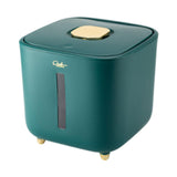 Maxbell Rice Storage Container Large Capacity Pet Food Dispenser for Corn Home Beans Green 10 KG
