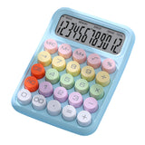 Maxbell Mechanical Button Calculator Portable Desk Calculator for Home School Office Blue