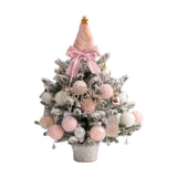 Mini Christmas Tree with Light Tabletop Decoration for Porch Cabinet Balcony 45cm 17.72inch Pink