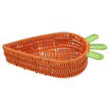 Maxbell Rattan Woven Basket Carrot Shaped Hand Woven Easter for Table Top Food Fruit Small 29.5x19.5x7cm
