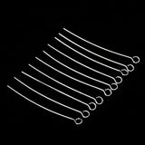 Maxbell 100± Eyepins Eye Pin Needles 35mm Metal Jewelry Findings+100 Alloy Earring Hooks