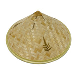 Maxbell Bamboo Hat DIY Wall Decoration Asian Conical Hat for Farming Beach Women Men Leaf Patterns