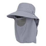 Maxbell Sun Hat with Neck Flap Face Cover Fishing Hat for Camping   Light Gray