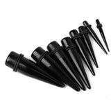 Maxbell 8 x Black Acrylic Expander Taper Ear Stretching Plug