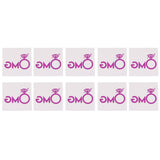 Maxbell Maxbell 10x Purple Team Bride Tribe Temporary Tattoos Wedding Sticker OMG