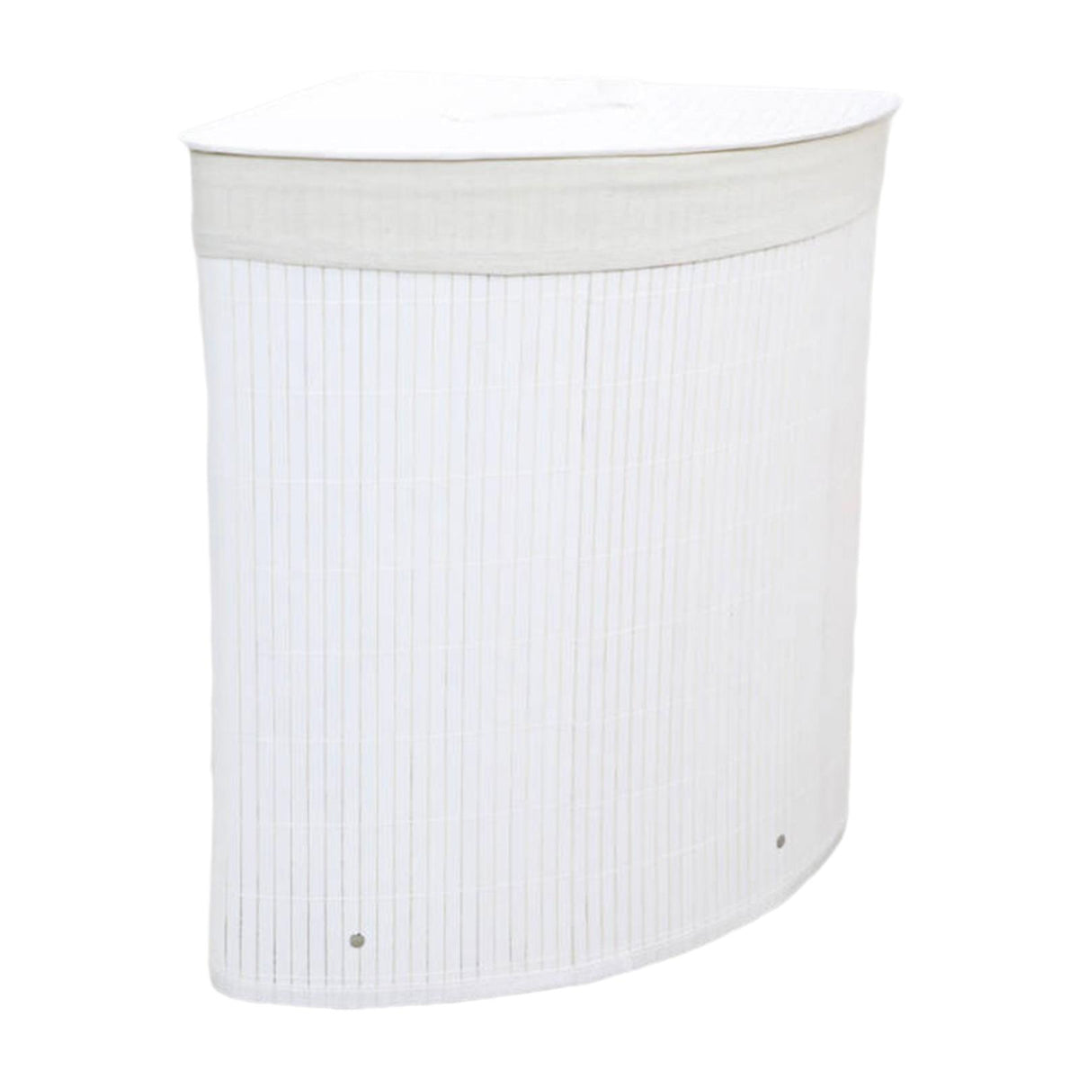 Maxbell Corner Bamboo Laundry Basket Foldable with Lid for Utility Room Nursery Dorm