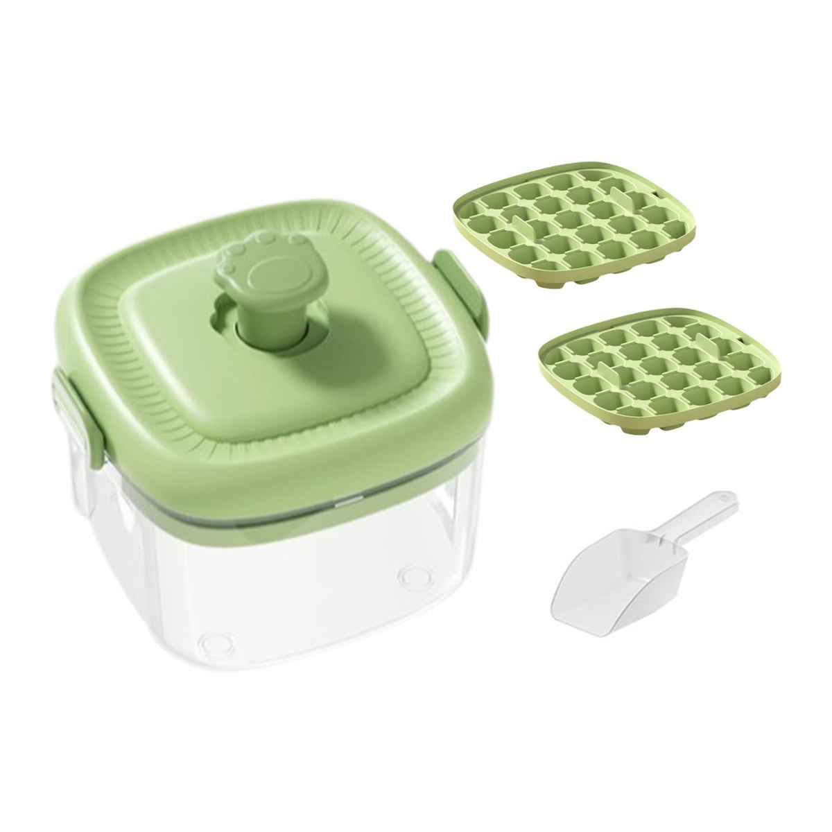 Maxbell Ice Cube Bucket Versatile Quickly Release Holder for Household Kitchen Party Green