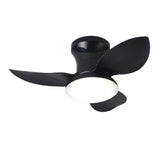 Maxbell Ceiling Fan with Light Modern Simple Dimmable for Kitchen Living Room Garage Black