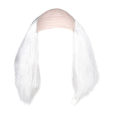 Maxbell Balding Cap Wig Easy to Care Costume Party Wig for Role Playing Party Favors White