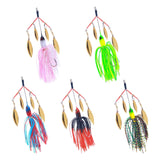 Maxbell 5Pcs Fishing Lures Spinnerbait Metal Fishing Tackle for Crappie Bass Walleye