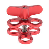 Triple Ball Clamp 3 Holes Underwater Arm Diving Bracket for Gopro Hero 3+/4/5/6 Red - Aladdin Shoppers