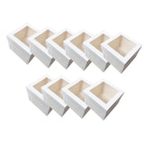 Maxbell 10 Pieces White Card Cake Boxes Packaging Boxes for Holiday Picnic Cake Shop