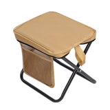Maxbell Folding Camping Stool Compact Foot Rest Stool for Travel Backpacking Outdoor L Khaki