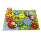 Montessori Wooden Animal 3D Gears Block Set Building Block Toys Kids Gift