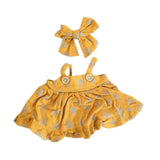 Maxbell Doll Clothes 38cm Fashion Plush Doll Accessories Costumes Soft Doll Outifits yellow and hair clip