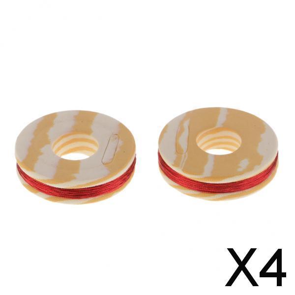 Maxbell 4x2pcs Fishing Rod Guide Ring Wrapping Line Tying Thread Fix Line Red