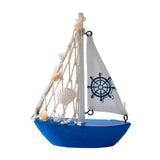 Maxbell Mini Sailboat Model Decoration Art Beach Nautical Design for Bookshelf Table Dark Blue