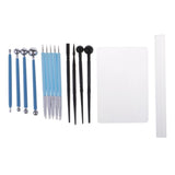 Maxbell 15 Pieces Mixed Clay Modeling Sculpting Pottery Tools Kit - 4 ball stylus + 5 Dotting Tools + 4 Modeling Tools + 1 Clay Roller + 1 Backing Board - Aladdin Shoppers